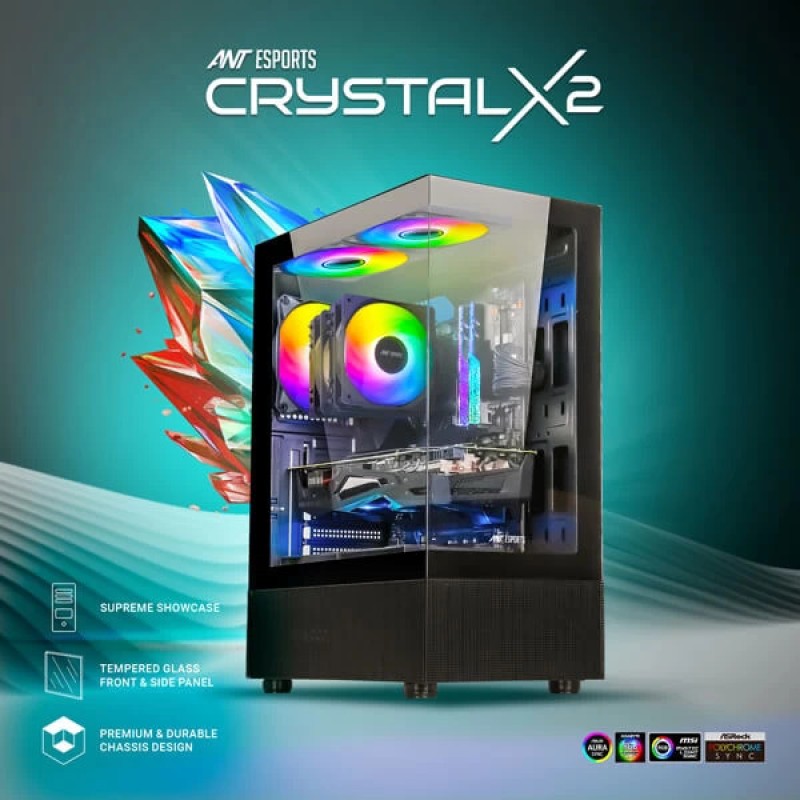 Ant Esports Crystal X2 ARGB Black
